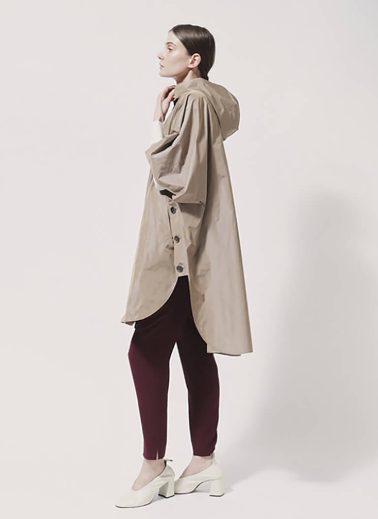 【CYCLASシクラス】ウールアンゴラミンクバックベルトロングコート　グレージュ 美品 シクラス CYCLAS グレーコート 36 【公式通販】